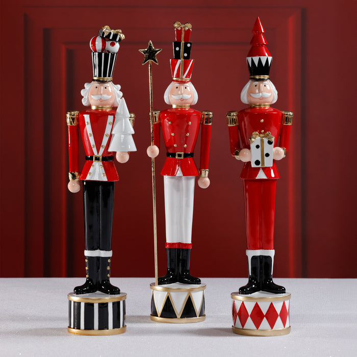 Zodax Clarance Twinkle Troop Christmas Figurines, Set of 3, Festive Holiday Décor, 18" Tall