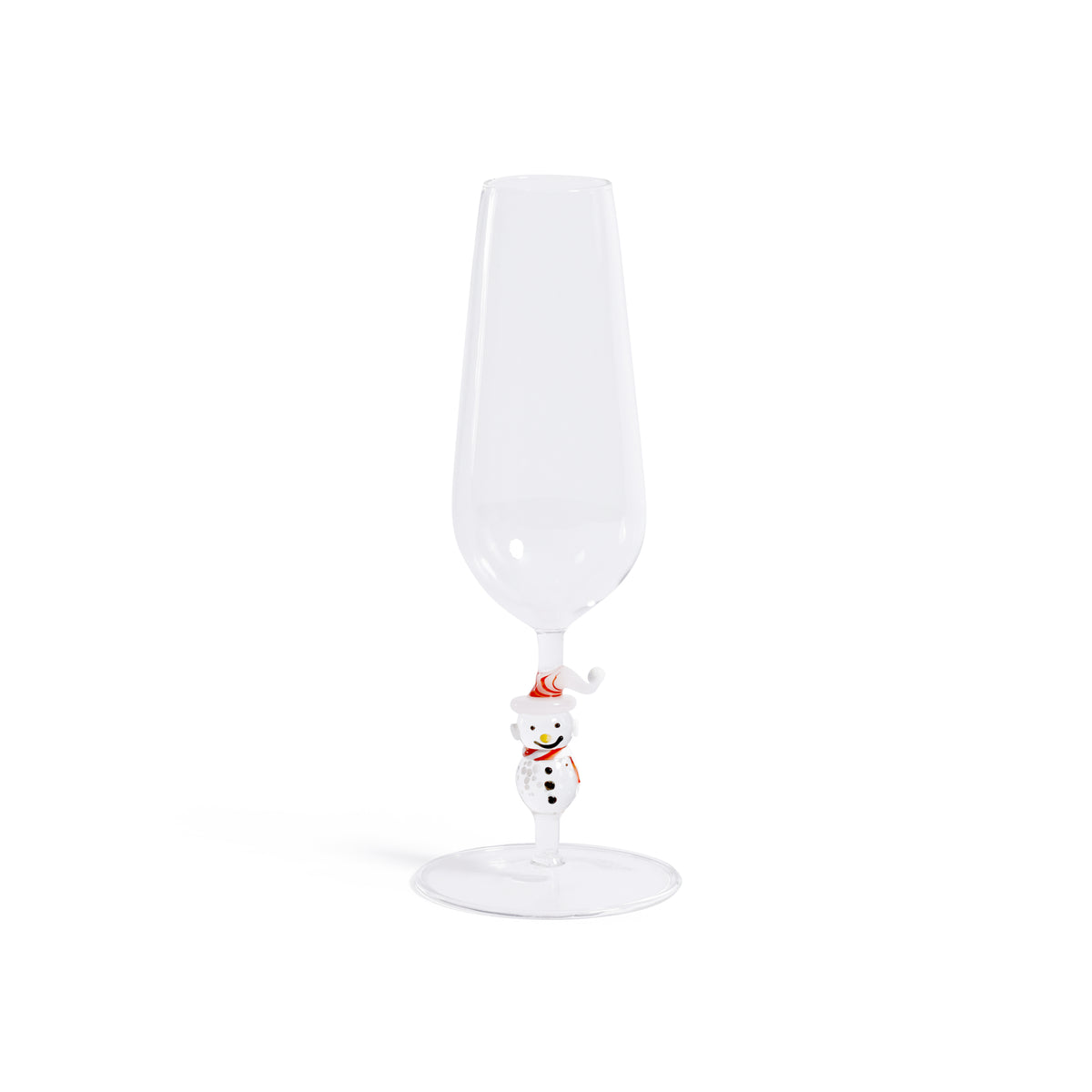 Zodax Snowman Sips Champagne Flutes, Set of 4, Festive Holiday Glassware