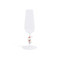 Zodax Snowman Sips Champagne Flutes, Set of 4, Festive Holiday Glassware
