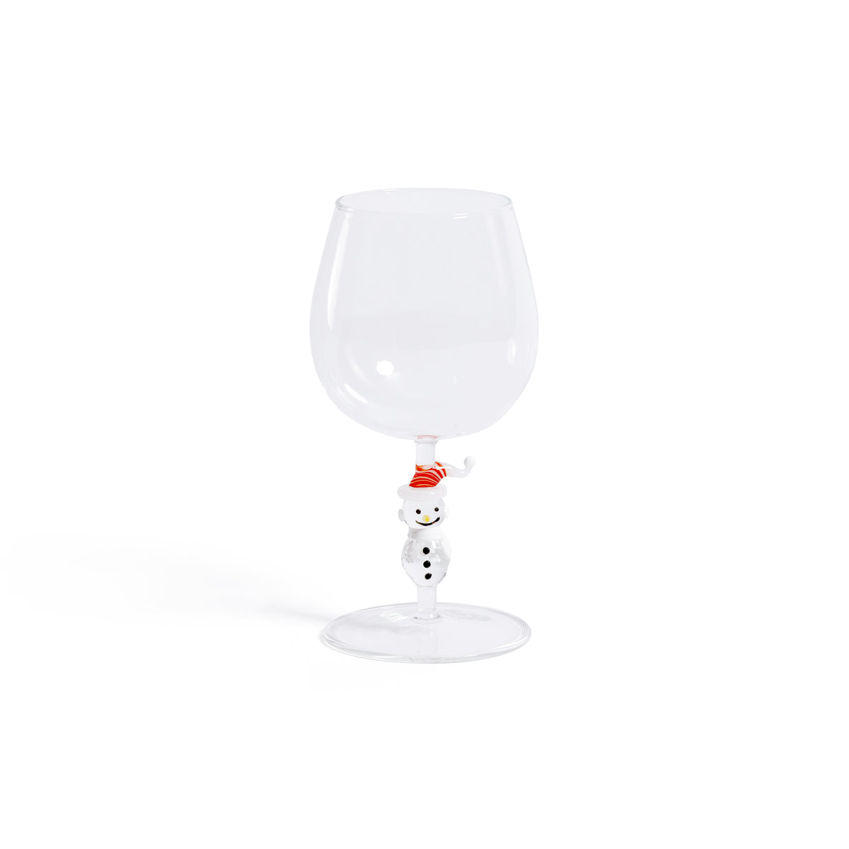 Zodax Snowman Sips Wine Glasses, Set of 4, Holiday Themed Glassware