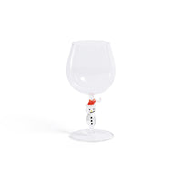Zodax Snowman Sips Wine Glasses, Set of 4, Holiday Themed Glassware
