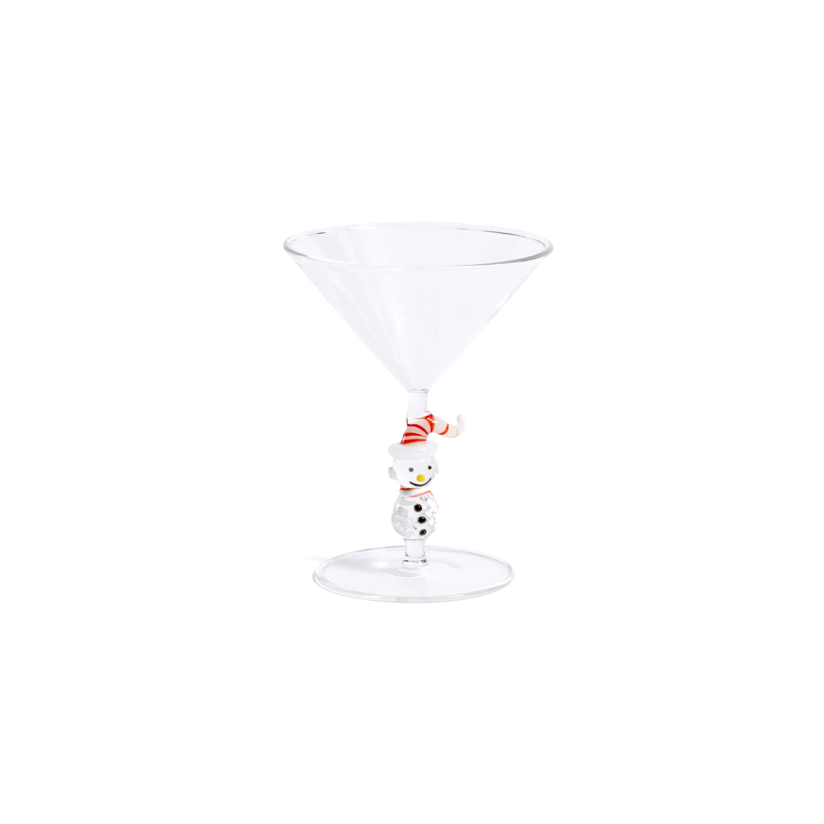 Zodax Snowman Sips Martini Glasses, Set of 4, Holiday Cocktail Glassware