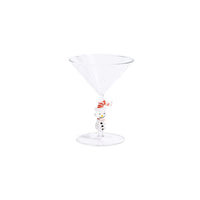 Zodax Snowman Sips Martini Glasses, Set of 4, Holiday Cocktail Glassware