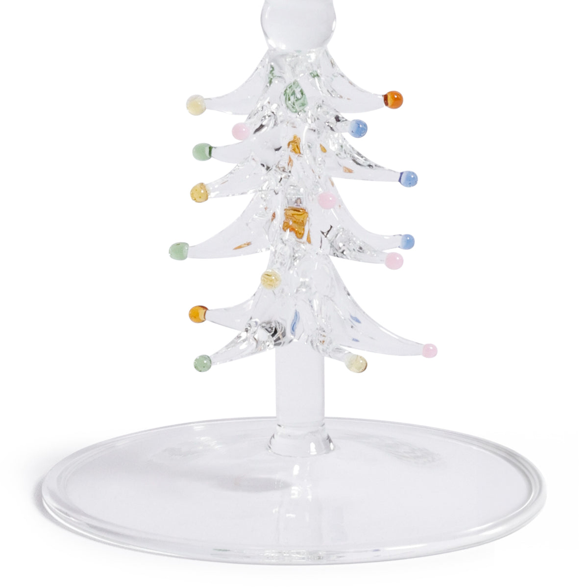 Zodax Treetop Cheers Glass Champagne Flutes - Holiday Stemware, Set of 4, Clear