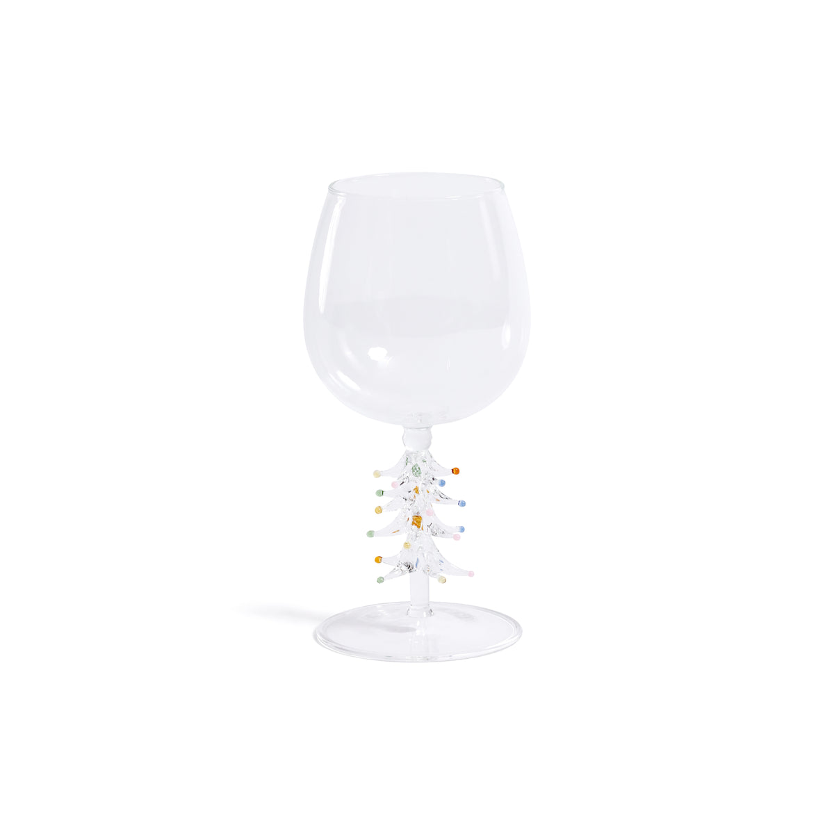 Zodax Treetop Cheers Wine Glasses - Holiday Stemware, Set of 4, Clear