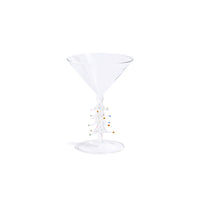 Zodax Treetop Cheers Martini Glasses - Holiday Stemware, Set of 4, Clear