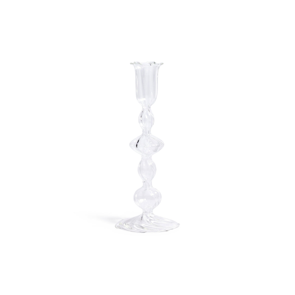 Zodax Marais Blown Glass Taper Candle Holders, Set of 4, A-6.25"