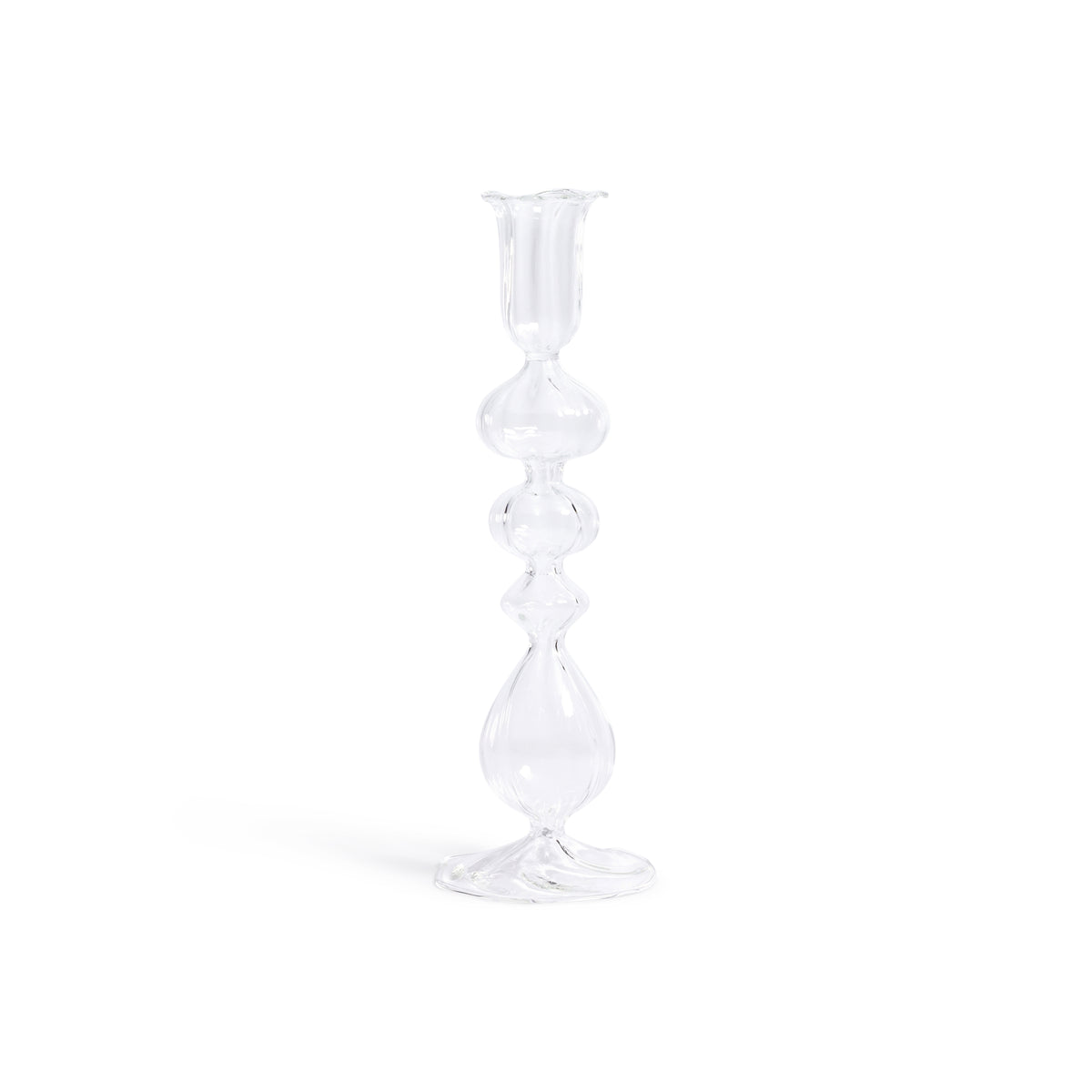 Zodax Marais Blown Glass Taper Candle Holders, Set of 4, B-8"