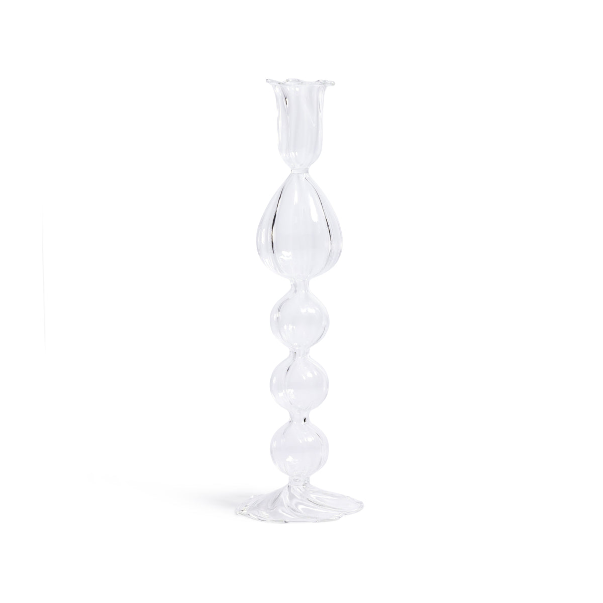 Zodax Marais Blown Glass Taper Candle Holders, Set of 4, C-9.25"