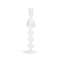 Zodax Marais Blown Glass Taper Candle Holders, Set of 4, C-9.25"