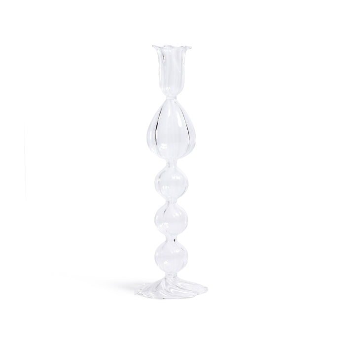Zodax Marais Blown Glass Taper Candle Holders, Set of 4, C-9.25"