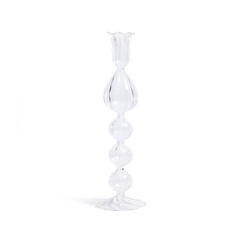 Zodax Marais Blown Glass Taper Candle Holders, Set of 4, C-9.25"