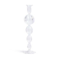 Zodax Marais Blown Glass Taper Candle Holders, Set of 4, D-11.5"