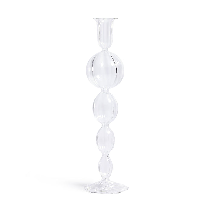 Zodax Marais Blown Glass Taper Candle Holders, Set of 4, D-11.5"
