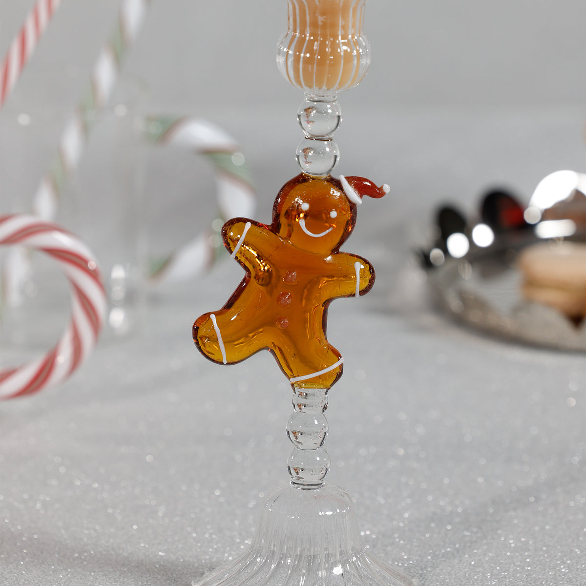 Zodax Holiday Gingerbread Taper Candle Holders, Set of 4