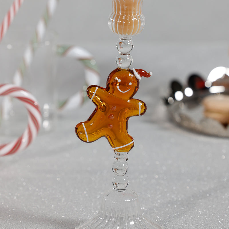 Zodax Holiday Gingerbread Taper Candle Holders, Set of 4