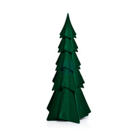 Zodax Flocked Decorative Trees - Holiday Tabletop Décor, Set of 4, Green, 15.5"