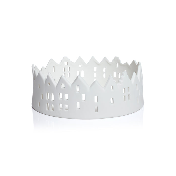 White decorative crown on a white background