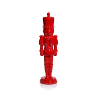 Zodax Hartwin Ceramic Red Nutcracker Figurines, Holiday Tabletop Décor, 2-Piece Set, B-13.25"
