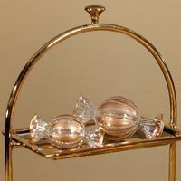 Zodax Wrapped Candy Glass Holiday Ornaments, 12 Hanging Pieces (6 Sets of 2)