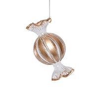 Zodax Wrapped Candy Glass Holiday Ornaments, 12 Hanging Pieces (6 Sets of 2)