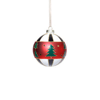 Zodax Tree Motif Glass Ball Christmas Ornaments, Set of 6, 3.25"