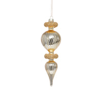 Zodax Gold Beaded Glass Finial Holiday Hanging Ornaments, Set of 4