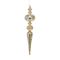 Zodax Gold Metallic Finial Holiday Hanging Ornaments, Set of 4