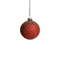 Zodax Metallic Glass Ball Christmas Ornaments, Set of 6, Matte Red, 3.25"