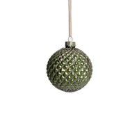 Zodax Metallic Glass Ball Christmas Ornaments, Set of 6, Matte Green, 3.25"