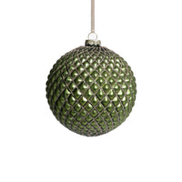 Zodax 4-Piece Set Metallic 4.75" Glass Ball Christmas Ornaments, Matte Green