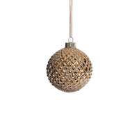 Zodax Metallic Glass Ball Christmas Ornaments, Set of 6, Shiny Gold, 3.25"