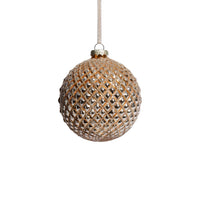 Zodax Metallic Glass Ball Christmas Ornaments, Set of 6, Shiny Gold, 4"