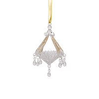 Zodax Chandelier Glass Holiday Hanging Ornaments, Set of 6, Gold