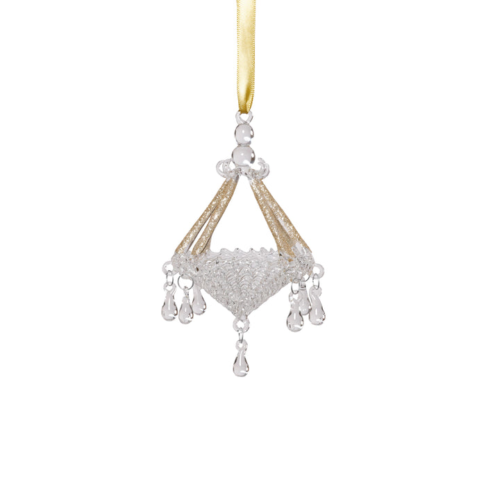Jewelry pendant with diamond-like stones on a white background