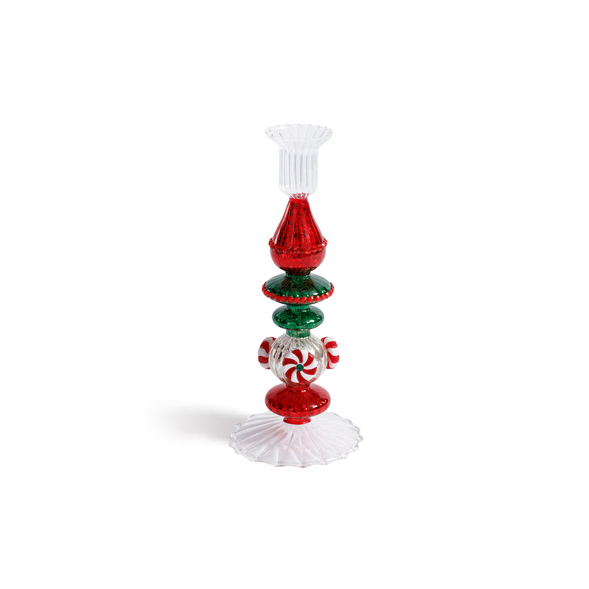 Zodax Holiday Mercury Glass Taper Candle Holders, Set of 4, 9"