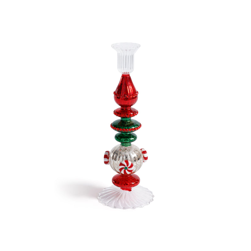 Zodax Holiday Mercury Glass Taper Candle Holders, Set of 4, 10.25"