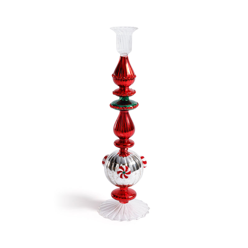 Zodax Holiday Mercury Glass Taper Candle Holders, Set of 4, 13"
