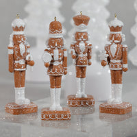 Zodax Adelard Gingerbread Soldier Resin Ornaments, 12 Hanging Pieces (3 Sets of 4 Assorted)
