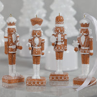 Zodax Adelard Gingerbread Soldier Resin Ornaments, 12 Hanging Pieces (3 Sets of 4 Assorted)