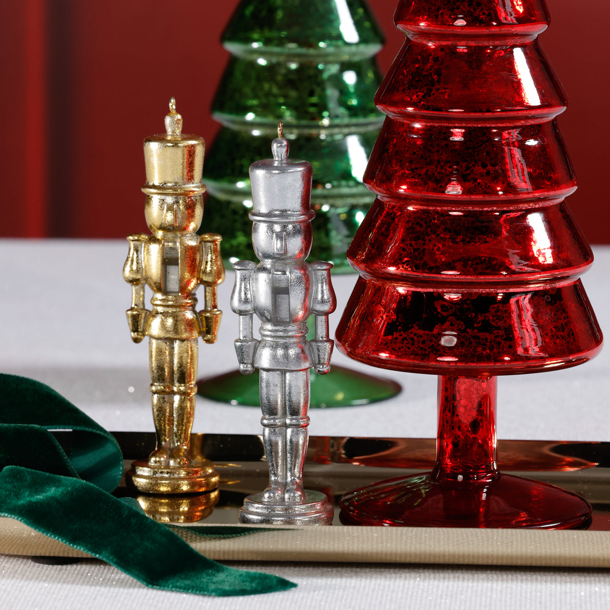 Zodax Silver & Gold Hartwin Metallic Nutcracker Holiday Hanging Ornaments, Set of 6