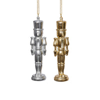 Zodax Silver & Gold Hartwin Metallic Nutcracker Holiday Hanging Ornaments, Set of 6
