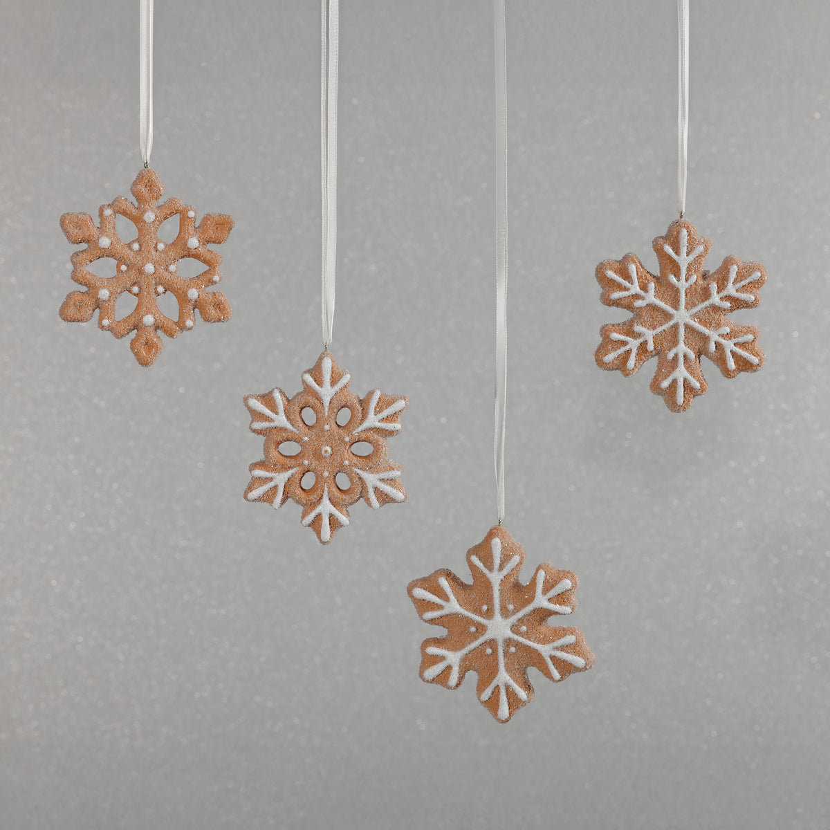 Zodax Assorted Cookie Christmas Ornaments, 8 Hanging Pieces (2 Sets of 4), Snowflake