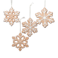 Zodax Assorted Cookie Christmas Ornaments, 8 Hanging Pieces (2 Sets of 4), Snowflake