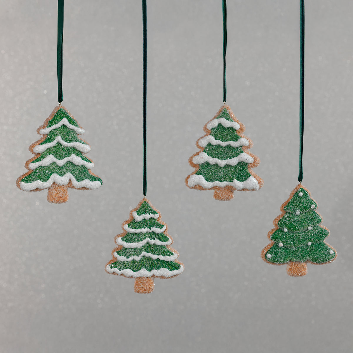 Zodax Assorted Cookie Christmas Ornaments, 8 Hanging Pieces (2 Sets of 4), Tree