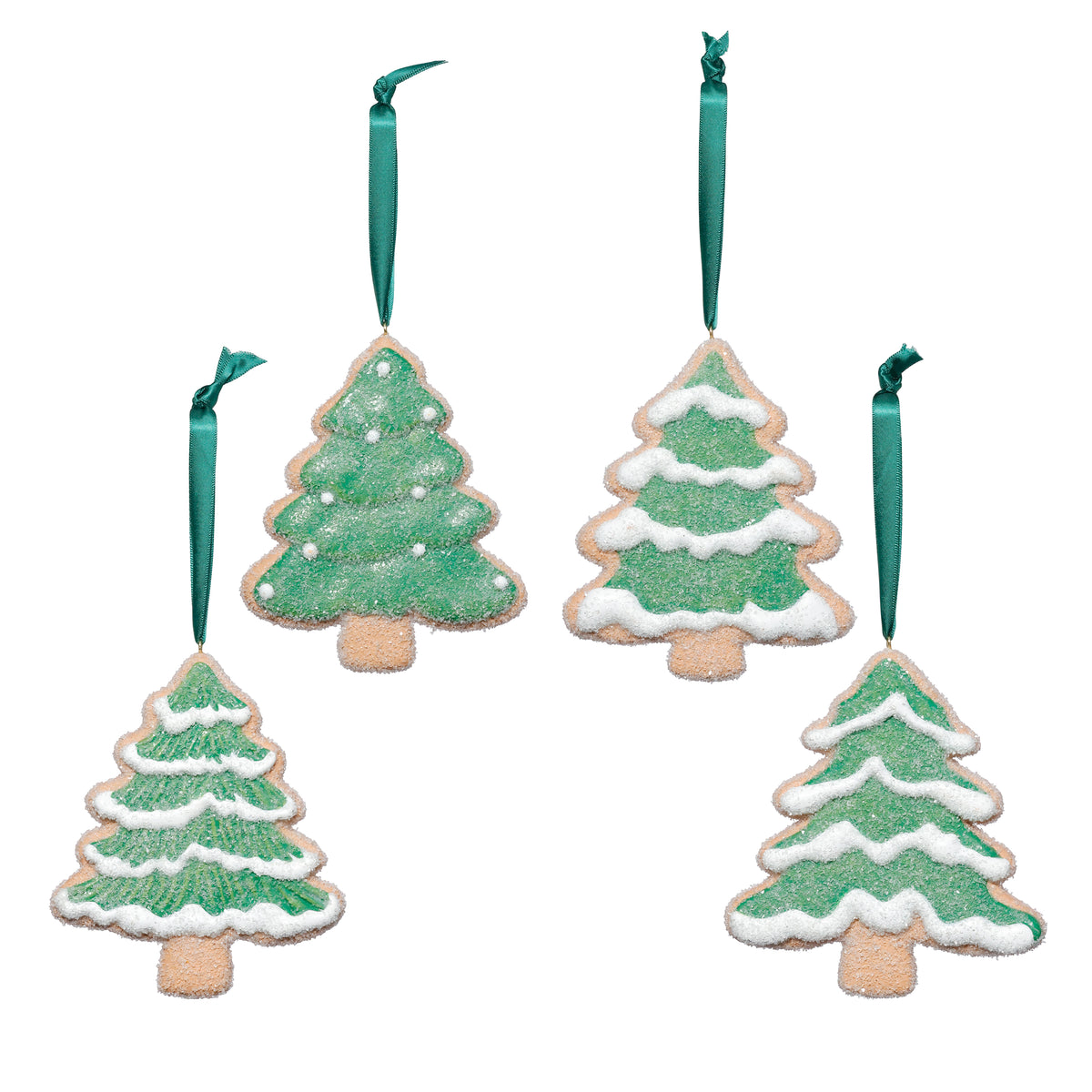Zodax Assorted Cookie Christmas Ornaments, 8 Hanging Pieces (2 Sets of 4), Tree