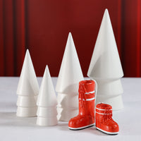 Zodax Après Ski Boot Holiday Ornaments, 6 Hanging Pieces (3 Sets of 2 Assorted Sizes), Red