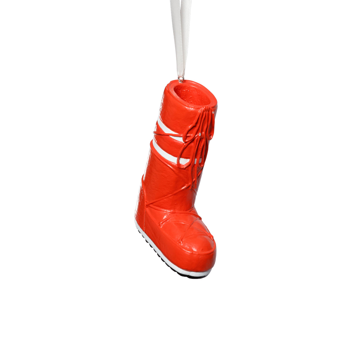 Zodax Après Ski Boot Holiday Ornaments, 6 Hanging Pieces (3 Sets of 2 Assorted Sizes), Red