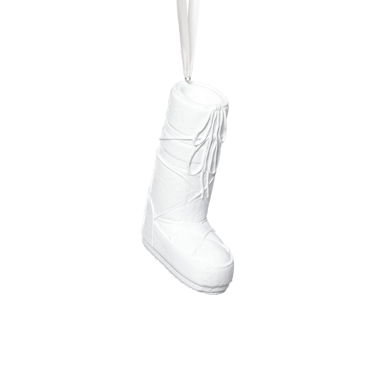 Zodax Après Ski Boot Holiday Ornaments, 6 Hanging Pieces (3 Sets of 2 Assorted Sizes), White