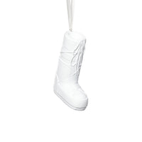 Zodax Après Ski Boot Holiday Ornaments, 6 Hanging Pieces (3 Sets of 2 Assorted Sizes), White